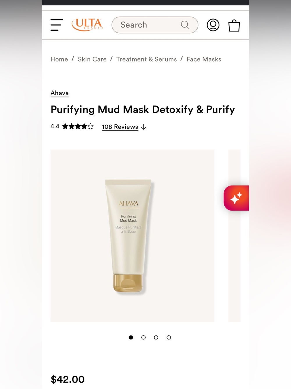 AHAVA Purifying Mud Mask Tube in Cream and Gold